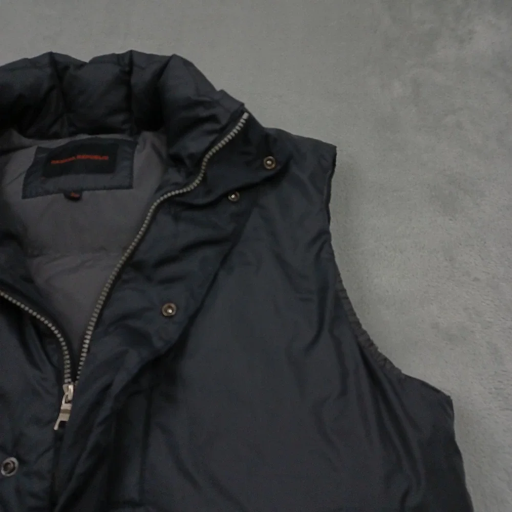 Banana Republic Vest Mens Large Black Down Pockets Preppy Full‎ Zip